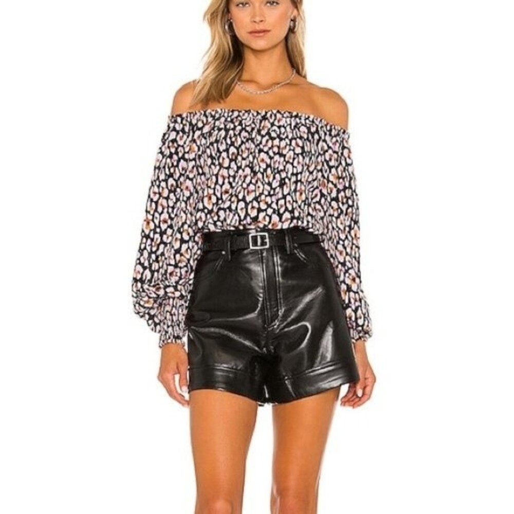 NEW Sanctuary Sunshine Off Shoulder Long Sleeve Blouse in Wild Size Small